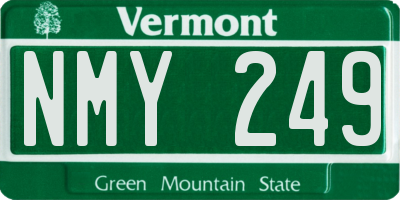 VT license plate NMY249