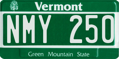 VT license plate NMY250