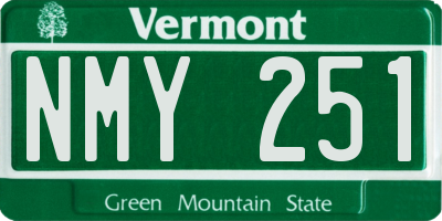 VT license plate NMY251