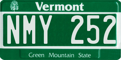 VT license plate NMY252