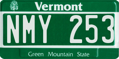 VT license plate NMY253