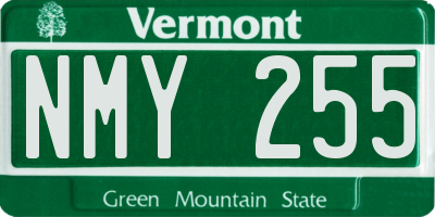 VT license plate NMY255