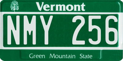 VT license plate NMY256