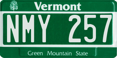 VT license plate NMY257