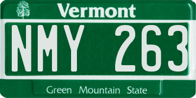 VT license plate NMY263