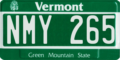 VT license plate NMY265