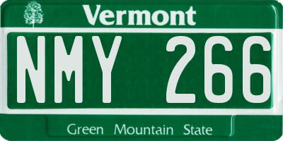 VT license plate NMY266