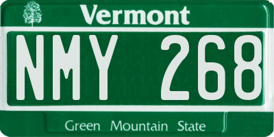 VT license plate NMY268