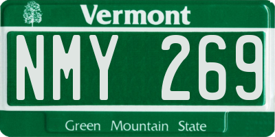 VT license plate NMY269