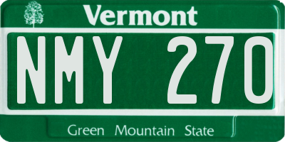 VT license plate NMY270