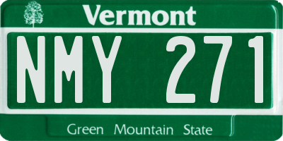 VT license plate NMY271
