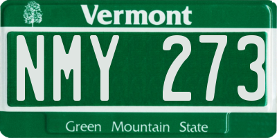 VT license plate NMY273