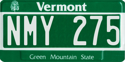 VT license plate NMY275