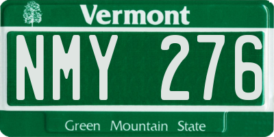 VT license plate NMY276