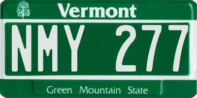 VT license plate NMY277