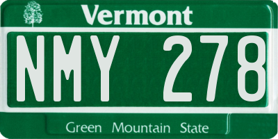 VT license plate NMY278