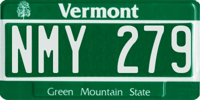VT license plate NMY279