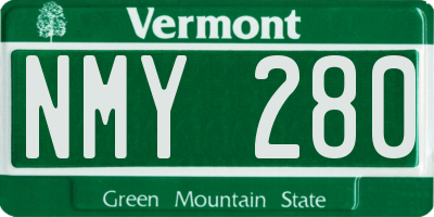 VT license plate NMY280