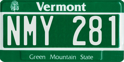 VT license plate NMY281