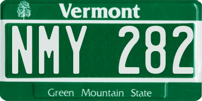 VT license plate NMY282