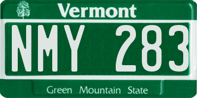 VT license plate NMY283