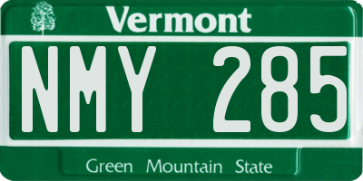 VT license plate NMY285