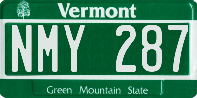 VT license plate NMY287