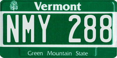 VT license plate NMY288