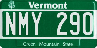 VT license plate NMY290
