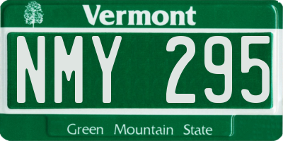 VT license plate NMY295