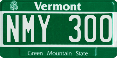 VT license plate NMY300