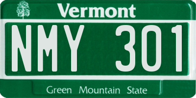 VT license plate NMY301