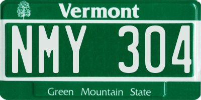 VT license plate NMY304