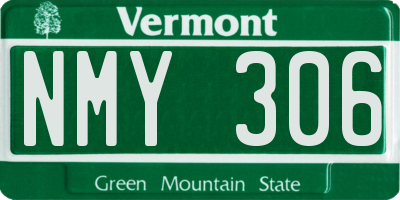 VT license plate NMY306