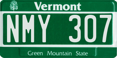 VT license plate NMY307
