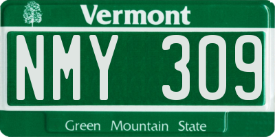 VT license plate NMY309