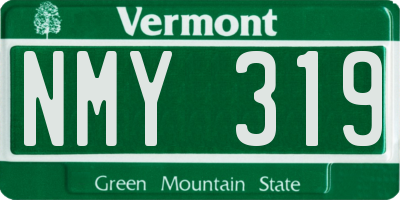 VT license plate NMY319