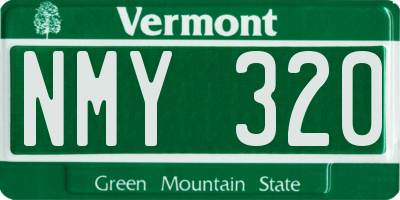 VT license plate NMY320