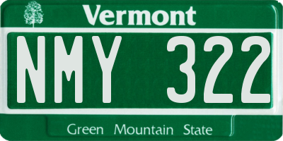 VT license plate NMY322