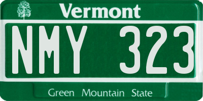 VT license plate NMY323