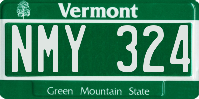 VT license plate NMY324