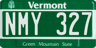 VT license plate NMY327
