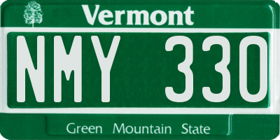 VT license plate NMY330