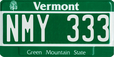 VT license plate NMY333