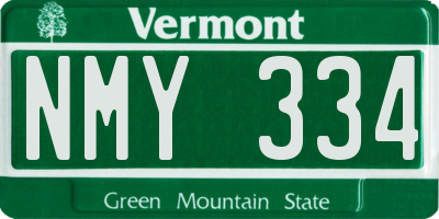 VT license plate NMY334
