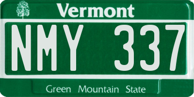 VT license plate NMY337