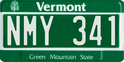 VT license plate NMY341