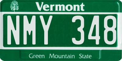 VT license plate NMY348