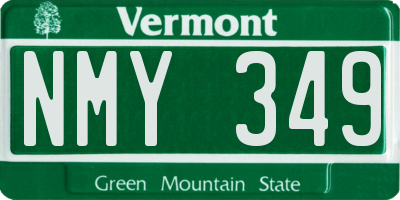 VT license plate NMY349