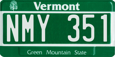 VT license plate NMY351